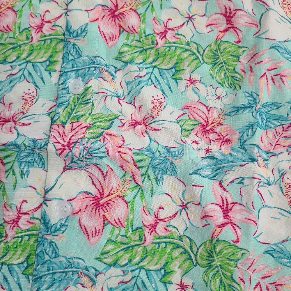 Simply Southern Tropical Stretch Button Down Shirt NWT Mens Large, XL and 2x - Picture 3 of 5